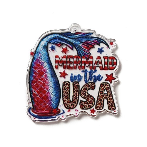 Independence Day Printed Acrylic Pendants TACR-F007-02B-1