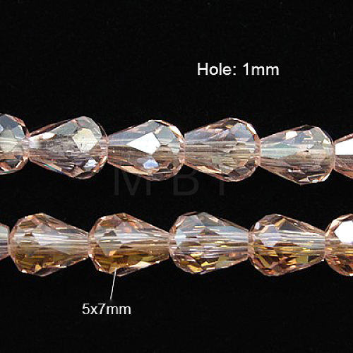 Electroplate Glass Beads Strands EGLA-D015-7x5mm-23-1