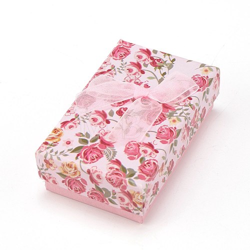 Flower Pattern Cardboard Jewelry Packaging Box CBOX-L007-003D-1