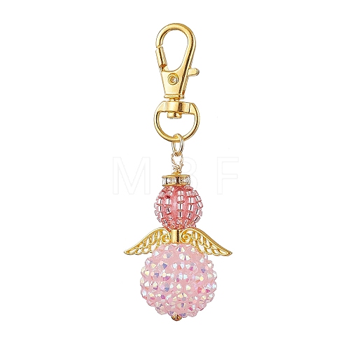 Angel Glass Seed Bead Pendant Decorations HJEW-MZ00088-05-1