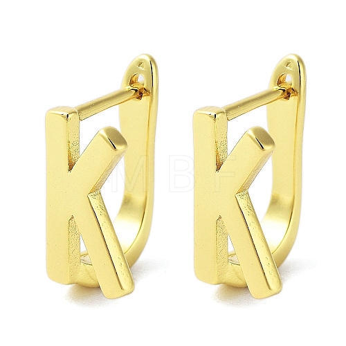 Brass Letter Stud Earrings for Women EJEW-A038-01K-G-1