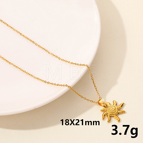 304 Stainless Steel Sun Pendant Necklace JY7792-12-1