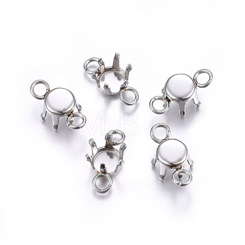 304 Stainless Steel Rhinestone Claw Settings STAS-O107-21P-1