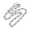 Non-Tarnish 304 Stainless Steel Oval Links Necklace for Women NJEW-B107-07P-02-1