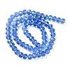 Electroplate Transparent Glass Beads Strands GLAA-D022-01-3