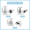120Pcs 3 Styles Alloy Cord Ends FIND-WR0013-12-2