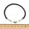 2Pcs Natural Selenite & Labradorite & Black Tourmaline & Shell Beaded Stretch Bracelets BJEW-JB13830-5