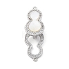 Brass Clear Cubic Zirconia Fold Over Clasps KK-Z078-40P-1