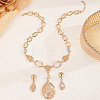 Alloy Rhinestone Teardrop Stud Earrings & Pendant Necklaces Sets WG8A7F2-01-3