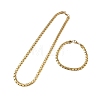 304 Stainless Steel Box Chain Necklaces & Bracelets Sets SJEW-D091-12G-4