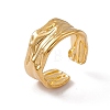 Ion Plating(IP) 304 Stainless Steel Twist Wave Open Cuff Ring for Women RJEW-C045-22G-1