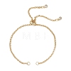Brass Double Ring Link Chain Slider Bracelet Making AJEW-JB01508-1
