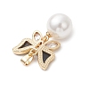 3Pcs 3 Sizes Natural Paua Shell with Round White Shell Pearl Pendants PALLOY-JF05084-5