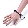 Adjustable Natural Obsidian Chip Beads Braided Bead Bracelets BJEW-JB04392-03-4