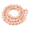 Opaque Solid Color Electroplate Glass Beads Strands EGLA-A039-P6mm-L06-3