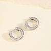 Geometric Punk Style S925 Sterling Silver Hoop Earrings TK3865-2-1