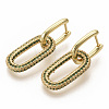 Brass Micro Pave Cubic Zirconia Dangle Hoop Earrings EJEW-S208-070B-2