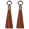 2Pcs Imitation Leather Tassel Pendant Decorations AJEW-CL0005-10B-1
