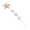 Ocean Theme Acrylic Beaded Waxed Polyester Cord Hanging Ornament HJEW-JM04991-2