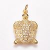 Brass Micro Pave Cubic Zirconia Pendants ZIRC-K074-27-04G-1