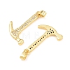 Brass Micro Pave Clear Cubic Zirconia Pendants KK-G549-16B-G-2