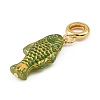 Brass Resin & Enamel European Dangle Charms KK-CBA217A-07G-3