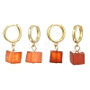 Natural Banded Agate(Dyed & Heated) Hoop Earrings EJEW-JE07031-3