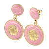 304 Stainless Steel & Enamel Dangle Stud Earrings EJEW-Z170-01G-02-2