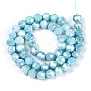 Anti-Tarnish Electroplate Glass Beads Strands EGLA-T021-8mm-15-10-2