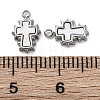 304 Stainless Steel Pave Natural White Shell Cross Charms STAS-S163-26P-3