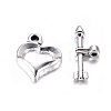 Tibetan Style Heart Toggle Clasps LF1109Y-1