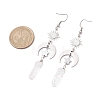 Rough Natural Quartz Crystal Dangle Earrings EJEW-JE05877-01-2