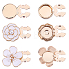 6Pcs 3 Styles Flat Round & Flower Alloy Cufflinks FIND-ME0004-46-1