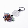 Natural Mixed Gemstone Nugget with Mixed Gemstone Chips Tassel Keychains KEYC-P012-02P-2