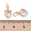 Brass Micro Pave Cubic Zirconia Charms KK-C051-05G-04-3