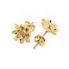 Brass Micro Pave Cubic Zirconia Ear Studs EJEW-P283-01G-07-2
