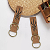 Rectangle PU Leather Medieval Belt Pendant. with Alloy Ring AJEW-CL0004-79-3