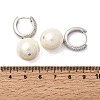 Round Brass Micro Pave Clear Cubic Zirconia Hoop Earrings EJEW-H180-01A-P-5