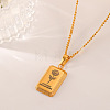 304 Stainless Steel Birth Flower Tag Pendant Necklaces for Women WG25FDF-11-1