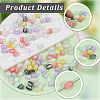 130Pcs Two Tone Resin UV Reactive Beads RESI-PA0001-49-7