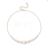Round White Shell Pearl Graduated Beaded Necklaces for Women NJEW-JN05305-4