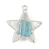Electroplated Natural Quartz Faceted Copper Wire Wrapped Pendants PALLOY-TA00443-01-1
