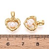 Brass & Imitation Pearl Pendants KK-T080-64G-3