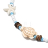 Boho Sea Turtle & Starfish Shell & Synthetic Turquoise Beaded Necklaces NJEW-JN06015-5