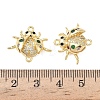 Brass Micro Pave Clear and Green Cubic Zirconia Ladybird Links KK-L256-33G-3