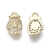 Brass Micro Pave Clear Cubic Zirconia Charms KK-S348-551-NF-2