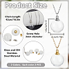 4Pcs 2 Colors Clear Glass Openable Round Bottle Pet Urn Ashes Pendant 304 Stainless Steel Cable Chain Necklaces NJEW-DR00027-2