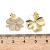 Flower Brass Enamel Stud Earrings EJEW-C177-01G-02-5