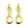 Rack Plating Brass Micro Pave Cubic Zirconia Pendants KK-B091-42G-1