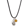 Grenade Shaped Alloy & Rhinestone Pendant Necklaces NJEW-JN04986-4